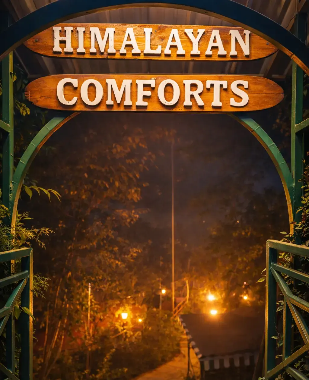 Himalayan Comforts resort entrance sign